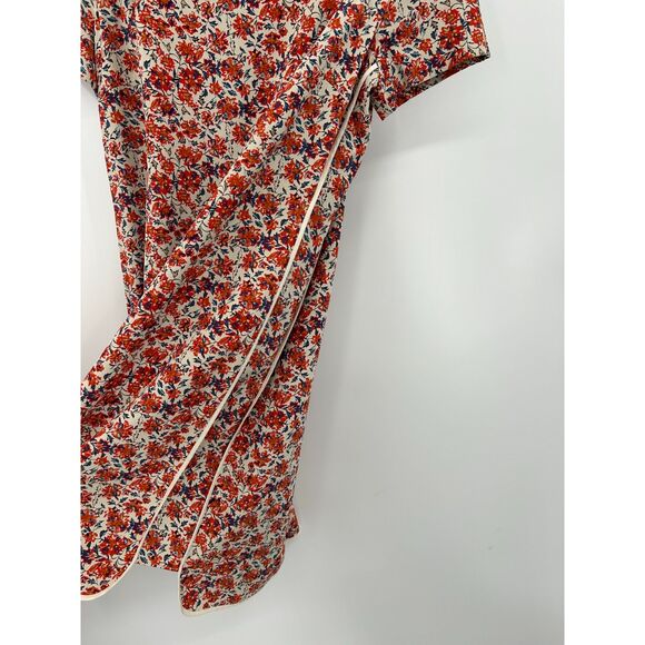 REBECCA TAYLOR Sweet William Red Beige Floral Print Shift Mini Dress Size 4 - Picture 7 of 10